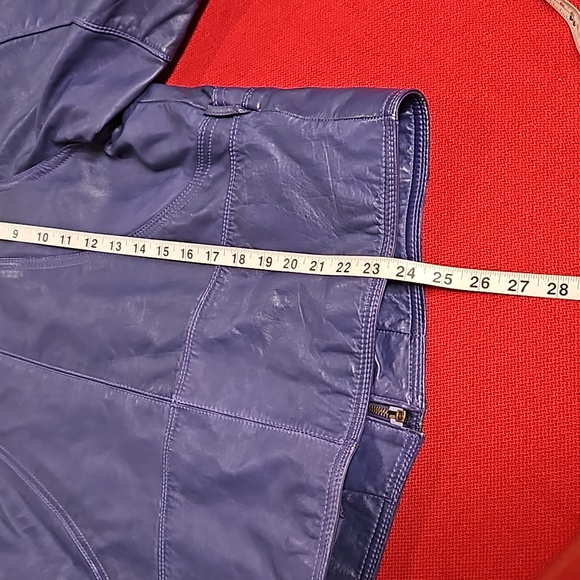Purple leather bomber biker moto jacket pockets lined Wilson's Leather - Picture 16 of 16